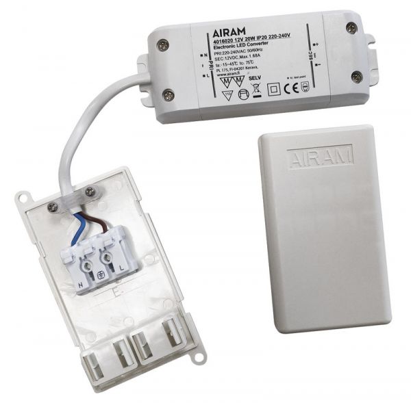 LED-LIITÄNTÄLAITE AIRAM TASAJÄNNITELÄHDE 12V 20W IP20