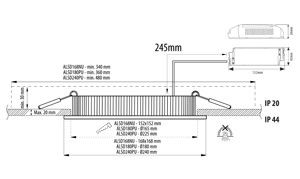 ALASVALO VELOX-PANEELI ALSD240PU IP44 14W 830/840 VA