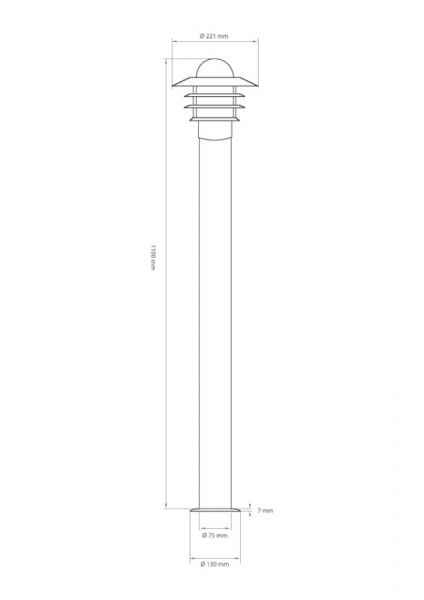 PIHAPIIRIVAL KÄPYLÄ BOLLARD IP44 E27 GLC WH H1100