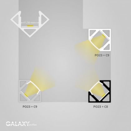 LED-PROFIILI GALAXY PO23 LED KULMAPROF. 2M VALK
