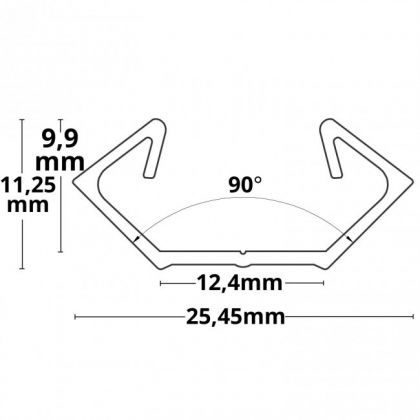 VALOPROFIILI/-NAUHA GALAXY PO23N LED KULMAPROF. 200CM