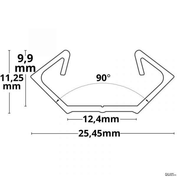 VALOPROFIILI/-NAUHA GALAXY PO23N LED KULMAPROF. 200CM VA