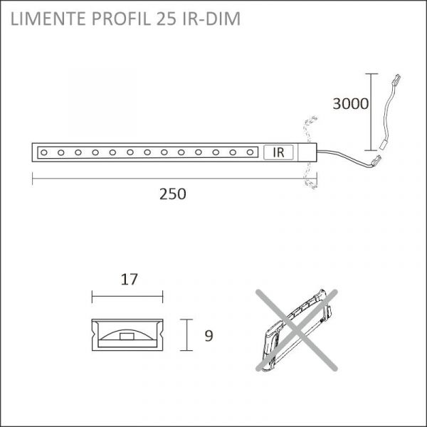 KOHDEVALAISIN LIMENTE PROFIL 25 IR-DIM 4000K 4W