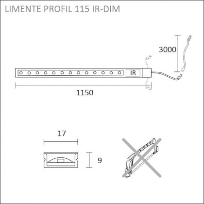 KOHDEVALAISIN LIMENTE PROFIL 115 IR-DIM 4000K 10W