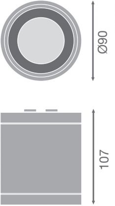 ALASVALO DOWNLIGHT SF DL SF IP65 DN90 15W/840 60D BK