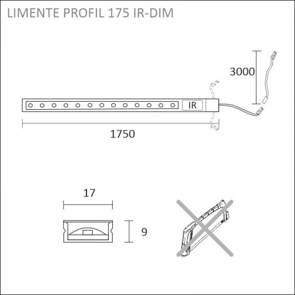 KOHDEVALAISIN LIMENTE PROFIL 175 IR-DIM 4000K 13W