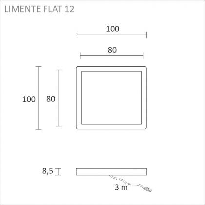 KALUSTEVALAISIN LIMENTE FLAT12 6W 4K VA/MU