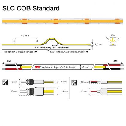 VALOPROFIILI/-NAUHA SLC COB 8W/M IP20 4000K 950LM 2M