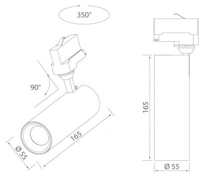 KOHDEVALAISIN SPOT-ON IP20 13W 830/840 36D DIM BK