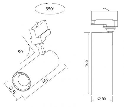 KOHDEVALAISIN SPOT-ON IP20 13W 830/840 36D DIM WH