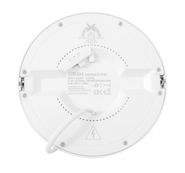 ALASVALO CIO MULTI IP20 9W 830/840/865 DIM WH