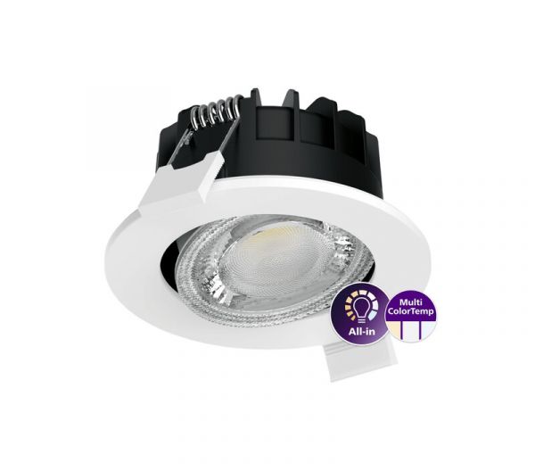 KOHDEVALAISIN LEDINAIRE ALL-IN 550LM CCT 6W 40D IP65/IP20 WH