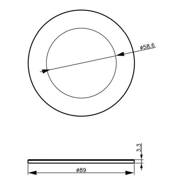MEKAANINEN LISÄTARV LEDINAIRE KEHYS HOPEINEN 89MM