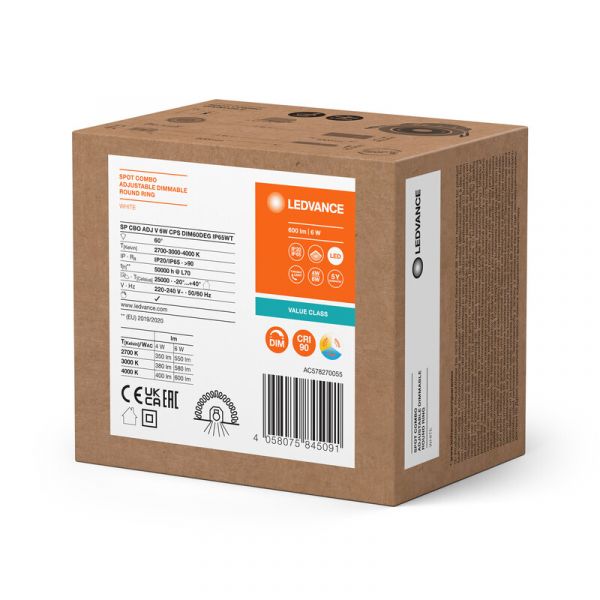 ALASVALO LEDVANCE SP CBO IP65 ADJ 6W CCT ML DIM