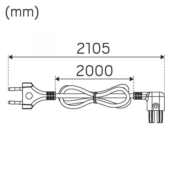SÄHKÖINEN LISÄTARVIKE FLEXLINE KYTKENTÄJOHTO 90° 2M WH