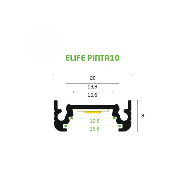 VALOPROFIILI/-NAUHA ELIFE AL 20X8X2000 MUS