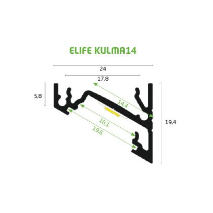 VALOPROFIILI/-NAUHA ELIFE AL 24X19X3000 HAR