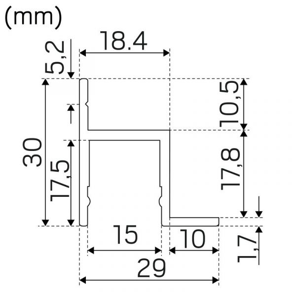 LED-PROFIILI HIDE A LITE PROFIILI HIDDEN ALU 2M