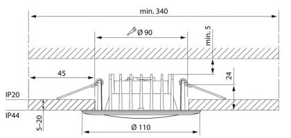 ALASVALO SLIM DUO FIX IP44 8W 830/840 DIM ACO WH