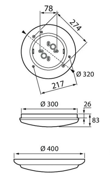 TUNNISTINVALAISIN LUMI 320 IP44 12W/840 PIR MS PCO WH