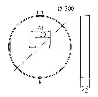 PINTA-ASENNUSVALAISIN RONDA 300 IP20 21W/830 DIM PCO WH