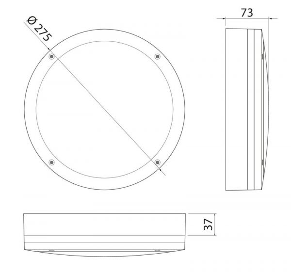 SEINÄ/KATTOVAL ULKO HALO IP65 14W 830/840 PCO WH