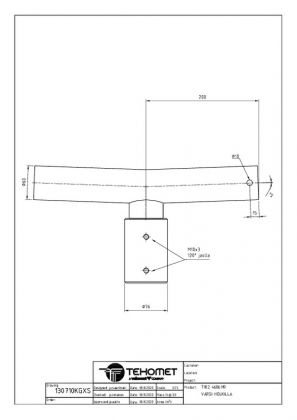 VALAISINVARSI TEHOMET T102 2-OS.VARSI 2X200MM-60MM