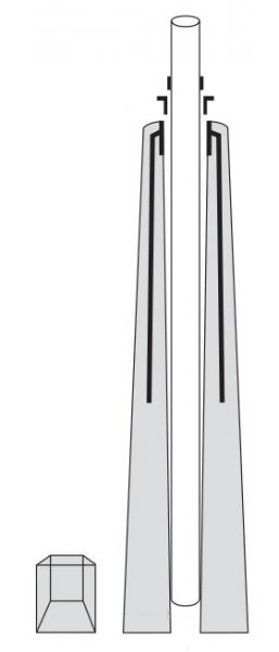 PYLVÄSJALUSTA LUJABETONI RBJ-A2 (38-50. 60.3MM. 1-3M)