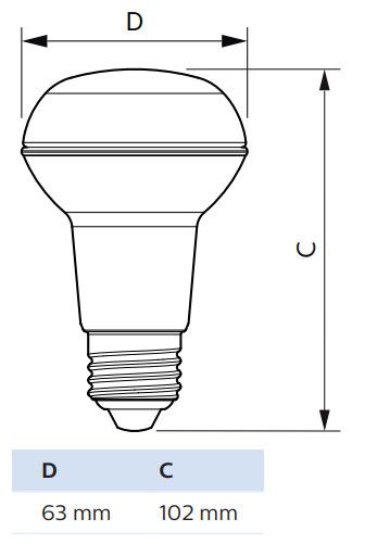 LED-LAMPPU PHILIPS COREPRO LED D 4.5-60W R63 E27 827 36D