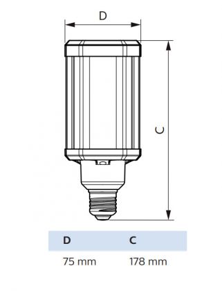 YMPÄRISÄTEILEVÄ LAMPPU TRUEFOR E27 840 4000LM 80W=28W EM/230V