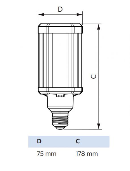 YMPÄRISÄTEILEVÄ LAMPPU TRUEFOR E27 840 4000LM 80W=28W EM/230V