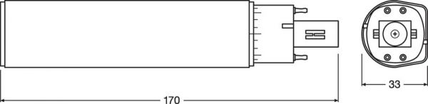 LED-PISTOKANTALAMPPU DULUX DE26 HF 10W/830 G24Q-3