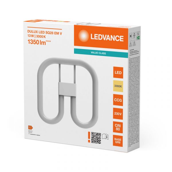 LED-PISTOKANTALAMPPU DULUX SQ28 EM 13W/830 GR8