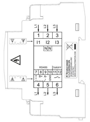 ENERGIAMITTARI CARLO GAVAZZI EM340 3V 65A LK B 3-DIN S1 PFB