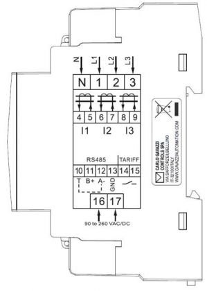 ENERGIAMITTARI CARLO GAVAZZI EM330 3V 5A LK B 3-DIN M1