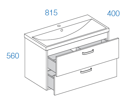 Allaskaappi altaalla Kiba ARKADIA 80 cm valkoinen