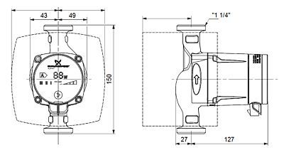 Lämminkäyttövesipumppu Grundfos Alpha2N