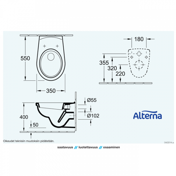 Wall hung WC Alterna with seat cover