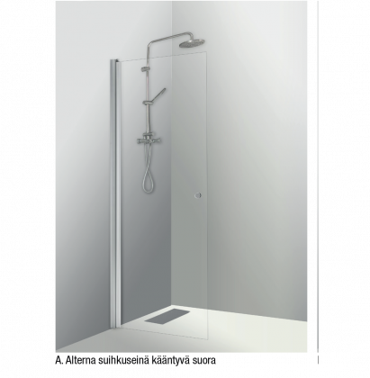 Shower corner hinged, straight clear 80 x 80