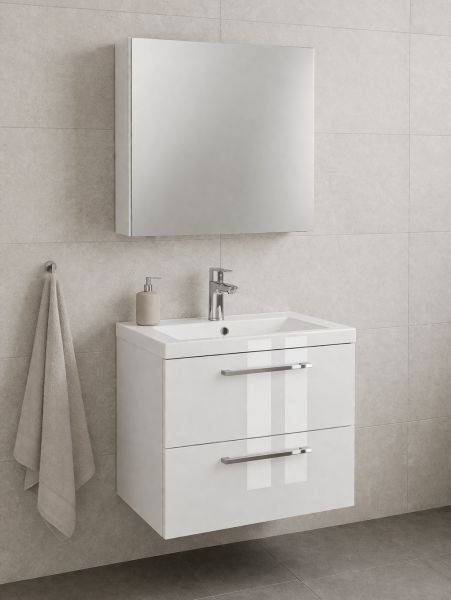 Allaskaappi altaalla Kiba ASTER 60 cm valkoinen