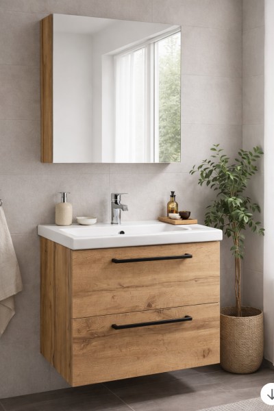 Allaskaappi altaalla Kiba ARKADIA 60 cm WT tammi