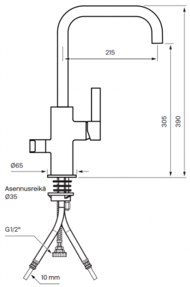 Keittiöhana Tapwell ARM984 messinki Pkv