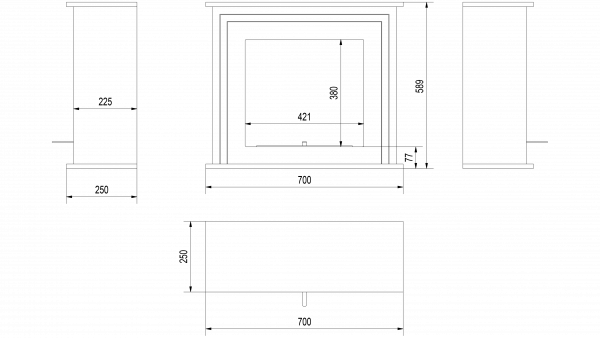 Biofireplace Kratki JUNE floorstanding, Black