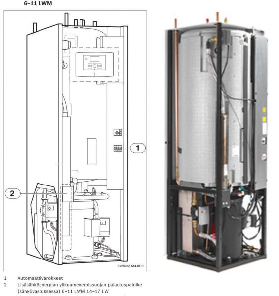 Maalämpöpumppu Bosch Compress 5000 LW 7kW ei varaajaa