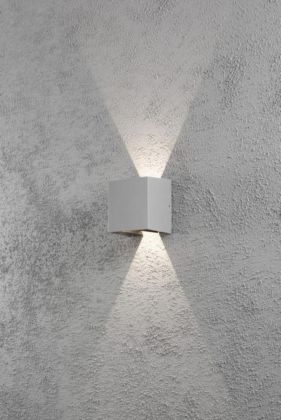 Seinävalaisin ulko Konstsmide Cremona 7959-310 ylös-alasvalo, alumiininharmaa, K 13,5 cm 