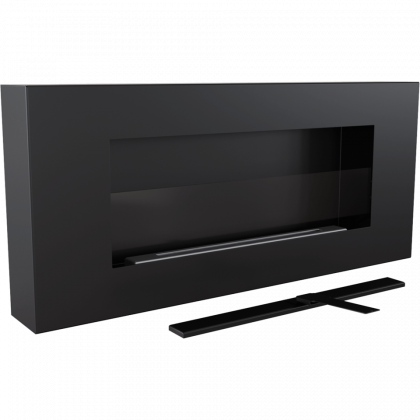 Biofireplace Kratki Delta Flat black, wall mounted
