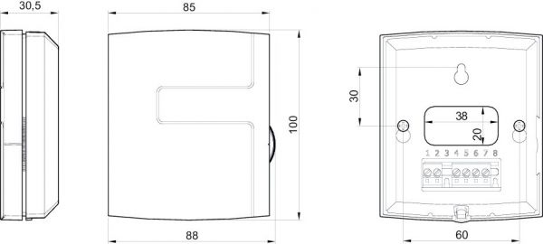 LÄMPÖTILASÄÄDIN/ -ANTURI EC EC-BASIC-T HUONEASENNUS