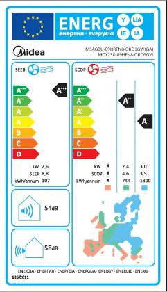 Ilmalämpöpumppu Midea Xtreme 09 sisä ja ulkoksikkö