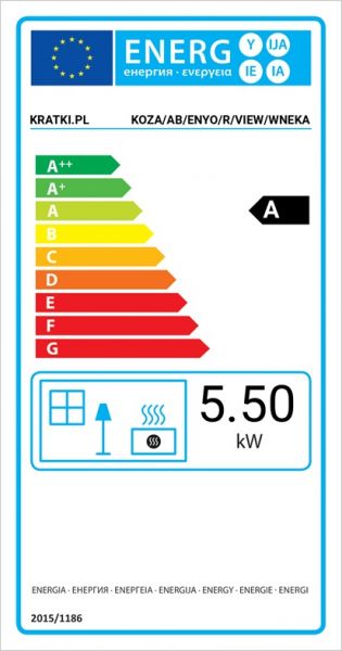 Puutakka Kratki ENYO-R-VIEW lasi kolmella puolella, 5,5kW