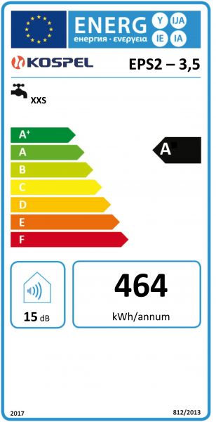 Vedenlämmitin Kospel EPS2-3.5, läpivirtaus, käyttövedelle, omalla hanalla